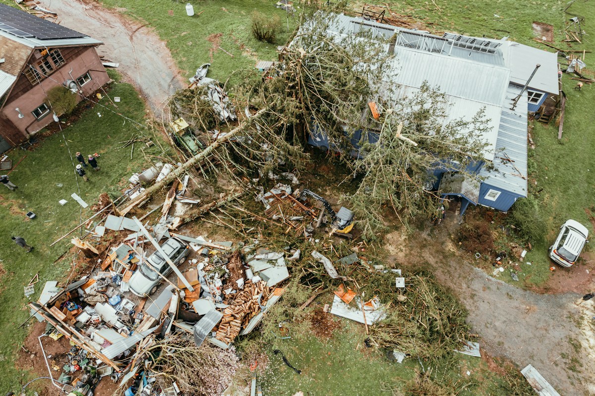 Texas Disaster Scams: Contractors, Charities and Price Gouging 1 Aerial view of storm-damaged property used as an illustrative disaster-recovery image