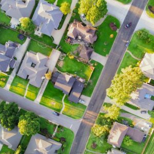 Suburban homes illustrating Texas home and auto insurance coverage